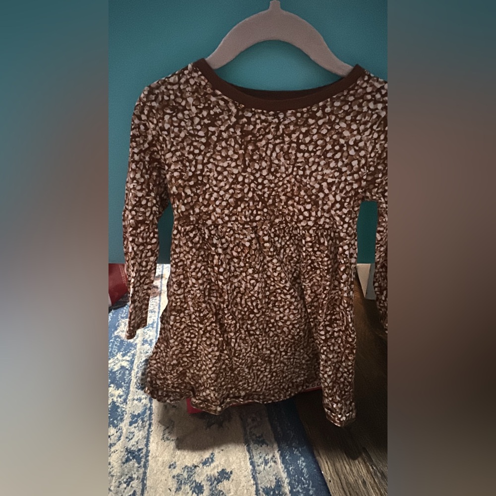 Old Navy Brown and White Kids Casual Dress